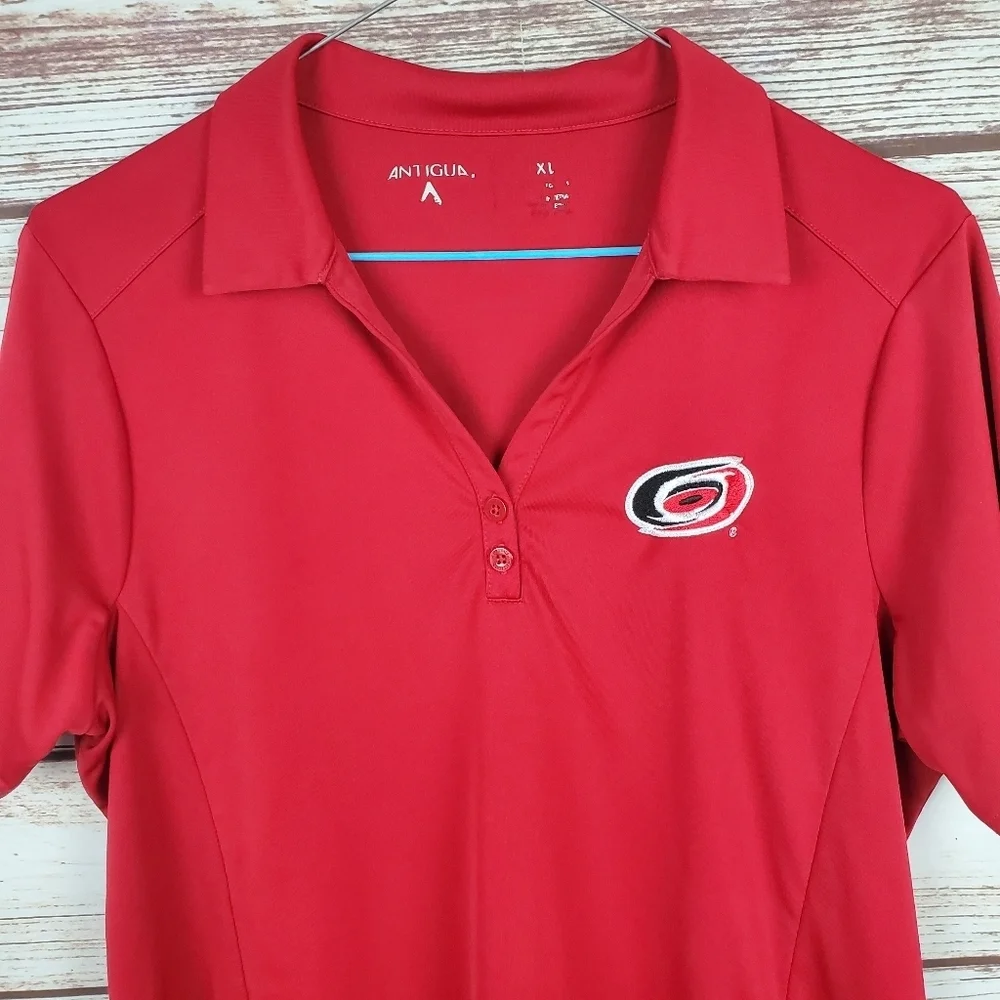 Lot of 3 Antigua Womens XL NHL Carolina Hurricanes Red/Black Polo Shirts - Picture 3 of 15
